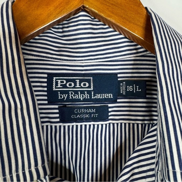 Polo Ralph Lauren Curham Classic Fit Striped Button Down Shirt Size Large - Picture 3 of 4